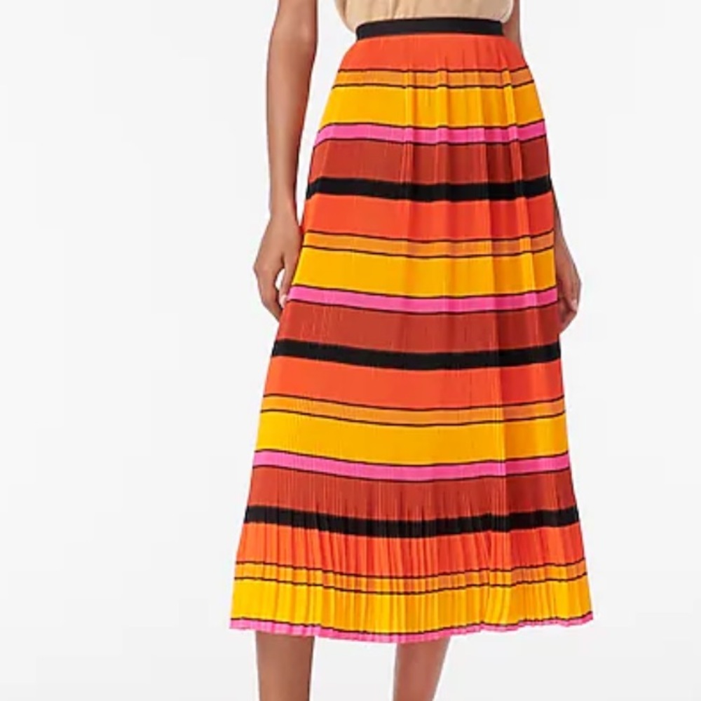 J Crew Straight-pleat skirt in multistripe  NWT - Picture 3 of 8